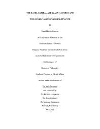 The Basel Capital Adequacy Accords And The Governance Of Global Finance