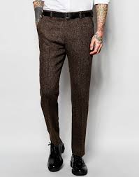 You'll find the widest range of suit trousers products online and delivered to your door. Asos Brown Harris Tweed Trousers Tweed Trousers Slim Fit Suit Men Slim Suit Pants