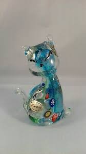 Buy murano glass jewellery and get the best deals at the lowest prices on ebay! Venezia Murano Glass Cat Figurine Multicolour Internal Sparkle Flowers Id2587 Ebay Human Sculpture Figurines Sculpture