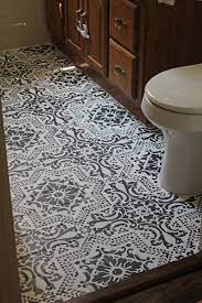 Other important things to ask are whether you will be doing the work yourself, or getting installers to replace the flooring? Black And White Stenciled Diy Bathroom Flooring Homebnc