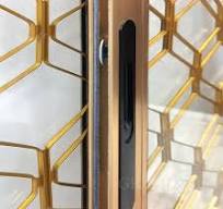 Golden aluminium sliding window grill design