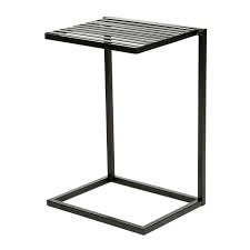 Mygift Slide Under Sofa Side Table Metal Slats Snacks And Laptop Tray Black Lavorist Sofa Side Table Side Table Living Room Decor Furniture