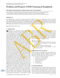 Pdf Problems And Prospects Of Sme Financing In Bangladesh