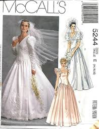 Wedding Dress Pattern Mccall S 5244 Vintage 1990 S By Thesewinggin 20 00 Fit And Flare Wedding Dress Colored Wedding Dresses Fitted Wedding Dress