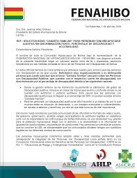 Bono de ingreso familiar de emergencia: Solicitud De Emergencia Para El Presidente Del Estado Plurinacional De Bolivia Asociacion De Hipoacusicos Cochabamba Ashico
