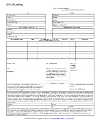 Printable Sample Blank Bill Of Lading Form Bill Of Lading Bill Template Rental Agreement Templates