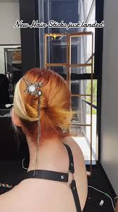 Replying to @Tempest Smith New hairsticks just landed 😍🗡 #fyp #foryou  #foryoupage #hair #hairstyling #hairaccessories #hairstick #styling  #tutorial #goth #gothicstyle #gothichair #gothhair ...
