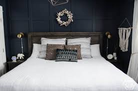 There are so many trendy bedroom accent wall design ideas to consider if you're looking for an easy way 2. Navy Master Bedroom With Diy Accent Wall Lemon Thistle