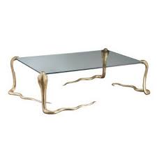This cocktail table offers a smaller footprint for apartments or smaller living rooms. Contemporary Square Coffee Table With Glass Top Copper Snake Sculpture Feet For Hotel Office Global Sources