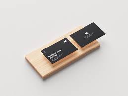 Sleek and contemporary styling inspired glass tiles and hardwood flooring. Business Cards On Wood Tile Mockup Free Mockup