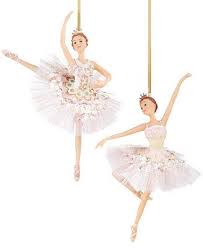 Holiday Lane Set Of 2 Pink Ballerina Ornaments Ballerina Ornaments Pink Victorian Christmas Pink Ballerina