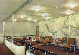 Futuristic interiors of german wwii airship hindenburg. Hindenburg Airship Color Pictures Show 1930s Luxury Flying Details