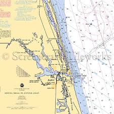 Florida Jupiter Inlet Nautical Chart Decor