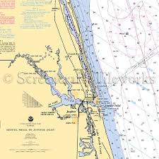 florida jupiter inlet nautical chart decor