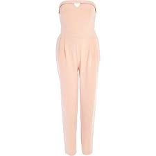 Light Pink Bandeau Jumpsuit Women Clothes Sale Bandeau Jumpsuit Strapless Jumpsuit