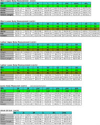 descente international sizing chart