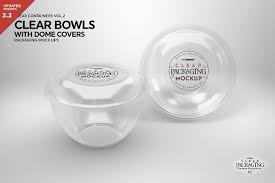 Clear Dome Bowls Packaging Mockup Packaging Mockup Clear Container Packaging