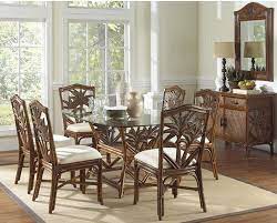 The Cancun Palm Rectangle 62 Inch Dining Room Set Incorporates A Carved Palm Into The All Coastal Dining Room Sets Wicker Dining Chairs Rectangular Dining Set