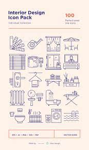 Interior Design Icons Set Interior Design Vector Icon Design Inspiration Kitchen Icon
