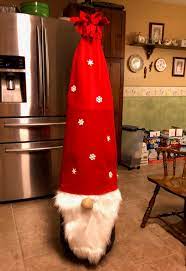 This gnome tomato cage handmade diy upcycled christmas holiday project was created, and completed by lilacsndreams. Santa Gnome Tomato Cage Crafts Tomato Cage Christmas Tree Diy Christmas Gifts