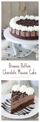 This Brownie Bottom Chocolate Mousse Cake Is A Rich Fudgy Brownie Is Topped With A Decadent Dark Chocolate Chocolate Desserts Chocolate Mousse Cake Mousse Cake