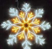 IP65 Rated Outdoor LED 2D Snowflake Motif Lights 220V/110V for New Year's Day Celebration