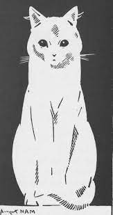 Le Petit Chat Blanc Jacques Nam Gallica Vintage Retro Black And White Cat 1930s Art Deco Partition Petit Chat Linogravure Illustration De Chat