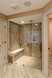 Shower Ideas Large Tile Shower With Custom Shower Seat Vertical Accent Tile Strip Custom Shower Glas Large Shower Tile White Subway Tile Shower Shower Tile