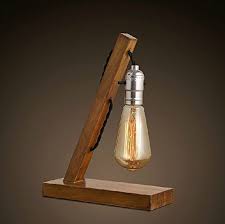 Loft Retro Wood E27 Edison Table Lamp With Incandescent Bulb Cafe Home Bar Decoration Be Sure To Check Out This Awesom Table Lamp Wood Lamp Edison Table Lamp