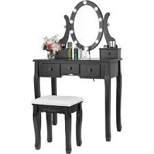 Your room light is fine if you're just going for a no makeup i searched online and put together a list of some of the best makeup vanity lighted mirrors. Vivohome Makeup Vanity Set With 10 Led Bulbs Dressing Table Lighted Mirror And Cushioned Stool