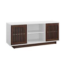 Dark walnut standard rectangle wood console table with storage. Walker Edison Dark Walnut Tv Stand Accommodates Tvs Up To 60 In In The Tv Stands Department At Lowes Com
