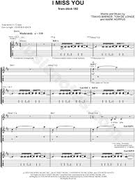 Blink 182 I Miss You Guitar Tab In D Major Download Print Blink 182 Miss You Blink 182 Guitar Tabs