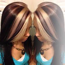 Brown With A Few Chunks Of Blonde Hair Highlights Hair Styles Hair Color Highlights