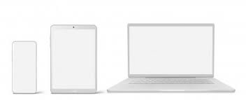 Download White Laptop Tablet And Phone With Blank Screen For Free In 2020 Computer Mockup Phone Design Mobile Phone Design