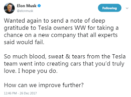 Elon Musk Asked His Twitter Followers For Tesla Feedback