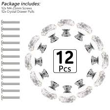 Clear glass drawer pullfeaturing an arched handle, the clear glass drawer pull has matching brass accents. 12 Pcs 30mm Crystal Clear Glass Cabinet Drawer Pulls Attom Tech Diamond Shape Cupboard Knobs With Screws For Kitchen Dresser Cupboard Bathroom Wardrobe 1 2 Inch 30 Mm Buy Online In India