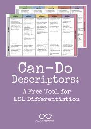 Can Do Descriptors A Free Tool For Esl Differentiation