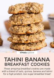 Tahini Banana Breakfast Cookies Vegan Gf Simply Quinoa Recipe Breakfast Cookies Banana Breakfast Banana Breakfast Cookie