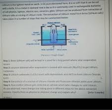 Where can we find lithium? Solved Lithium Is The Lightest Metal On Earth In Its Pur Chegg Com