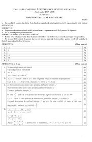Modele de subiecte la limba română și matematică, publicate pe edu.ro. Barem Evaluare Si Notare Proba La Matematica Evaluare Nationala 2018