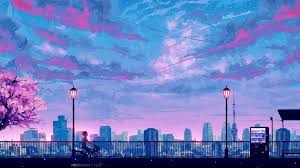 1920 X 1080 Anime City Landscape Wallpaper Pemandangan Anime Wallpaper Estetika Latar Belakang Anime