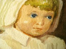 Listed JOAN HOWE Marathon Key WATERCOLOR Attic Doll FLORIDA & NEW YORK  Signed