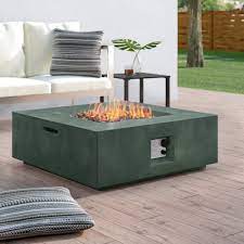 The parkway circular fire pit table is a midsize table, perfect for entertaining or for a quiet escape in your own backyard. Ebern Designs Outdoor Propane Firepit Coffee Table W Slate Grey Faux Stone 35 Inch Square Planter Base 50 000 Btu Stainless Steel Burner Free Lava Rocks Waterproof Cover Reviews Wayfair Ca