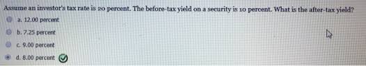 Solved Assume An Investors Tax Rate Is 20 Percent The B