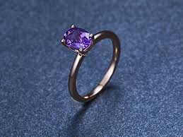 Select your perfect engagement ring setting and pair it with the center diamond of your choice to create your custom ring. Amazon Com Amethyst Engagement Ring Plain Gold Band 6x8mm Oval Cut Amethyst Ring 925 Sterling Silver February Birthstone Bridal Ring Rose Gold Plated Handmade