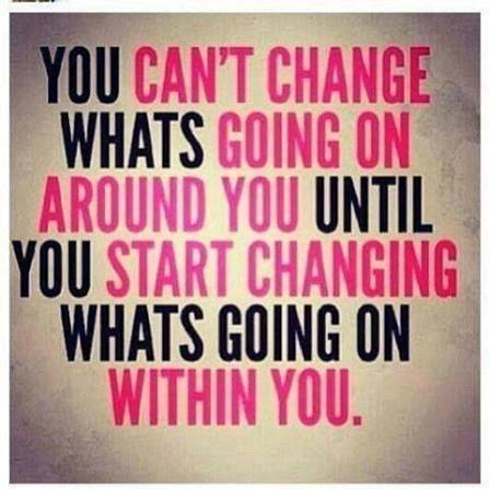 You can't change what's going on around you until you start... | Picture Quotes