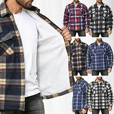 Modèle à carreaux contrastés avec col de chemise, fermeture par boutons sur le devant, deux poches boutonnées sur la poitrine, manches longues avec patte de boutonnage et étiquette griffée cousue. Chemise Bucheron Homme A Carreaux Veste Thermo Double Plain Sweat Shirt Flanelle Eur 23 95 Picclick Fr