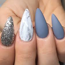 However, our favorite nontraditional nail shape has to be almond, in which a curved cuticle bed swoops up to a. Almond Nails Blue Matte Nails Marble Nails Silver Glitter Nails Fall Nails Blue Matte Nails Silver Glitter Nails Almond Nails