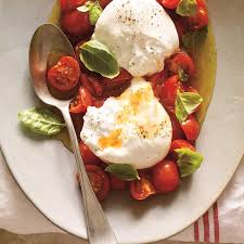 Burrata A La Tomate Cerise Confite Ricardo Recipe Healthy Recipes Food Inspiration Burrata