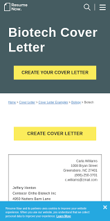 These are real cvs created by livecareer subscribers using livecareer's cv builder. Biotech Cover Letter Sample 20 Guides Examples